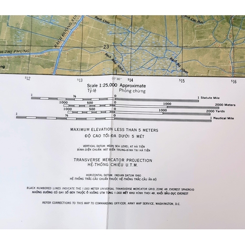 532 - A Vietnam War Era 1966 Dated US Army Jungle Map and 1966 Dated Compass made by the Union Instrument ... 