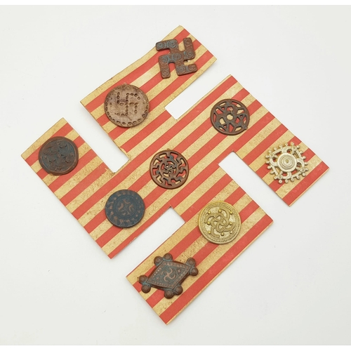 539 - 3rd Reich Archaeology Set of Winterhilf Tinnie Badges. The set of 9 badges are a portrayal of pre-3r... 