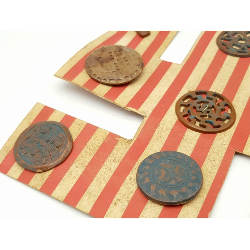 539 - 3rd Reich Archaeology Set of Winterhilf Tinnie Badges. The set of 9 badges are a portrayal of pre-3r... 