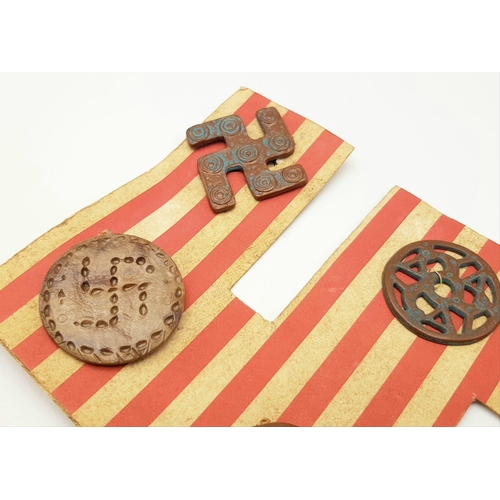 539 - 3rd Reich Archaeology Set of Winterhilf Tinnie Badges. The set of 9 badges are a portrayal of pre-3r... 