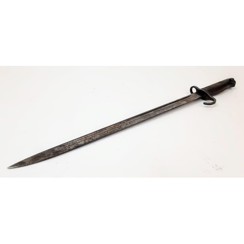 56 - 1907 Pattern Hooked Quillon Bayonet, Dated 1909. Maker Sanderson. Unit marking on the Ricasso. Corre... 