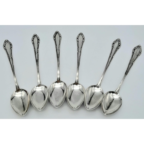 609 - 6x hallmarked 800 Silver Waffen SS Spoons.