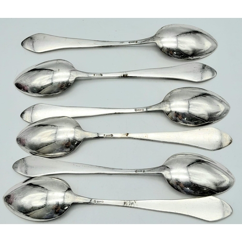 609 - 6x hallmarked 800 Silver Waffen SS Spoons.