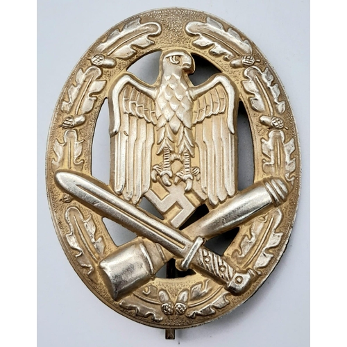 665 - 3rd Reich General Assault Badge. Solid Back Type Marked with the LDO number 20 for C.F Zimmermann, P... 