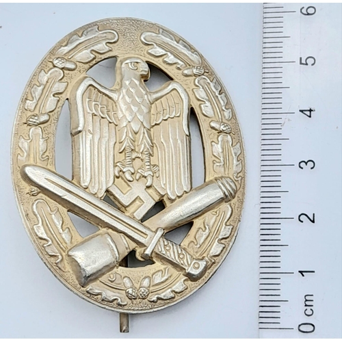 665 - 3rd Reich General Assault Badge. Solid Back Type Marked with the LDO number 20 for C.F Zimmermann, P... 