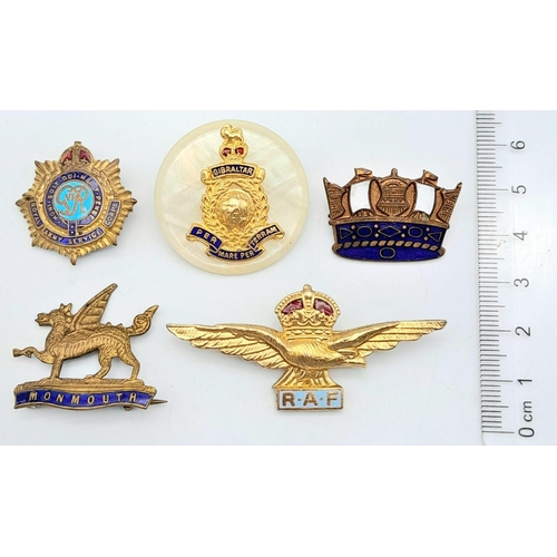 813 - 5 x WW2 Sweethearts Brooches. Army x 2 Navy, Air force and Marines.