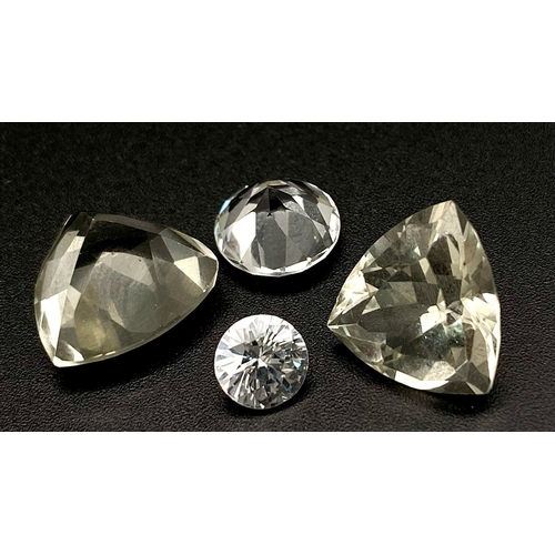 1239 - A Parcel of 4 Quarts. Assorted Sizes and Cuts. 13.53 Carats Total.