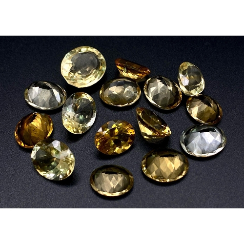 1337 - A Parcel of 15 Citrines. Assorted Sizes. Assorted Cuts. 58.99 Carats Total.