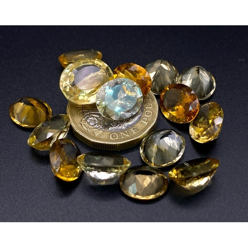 1337 - A Parcel of 15 Citrines. Assorted Sizes. Assorted Cuts. 58.99 Carats Total.