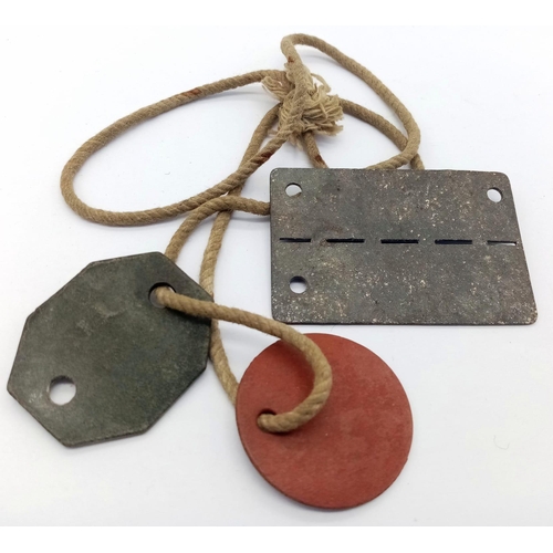 497 - WW2 British Dog Tags & POW Tag from Stalag X1B, From a British Para Trooper that was captured at Arn... 