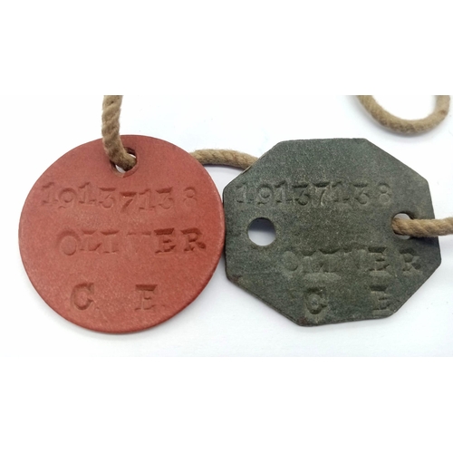 497 - WW2 British Dog Tags & POW Tag from Stalag X1B, From a British Para Trooper that was captured at Arn... 