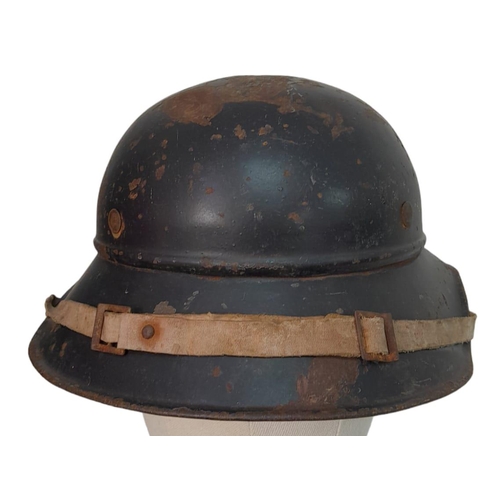 119 - WW2 German Air Raid Warden and Medics Helmet from Bremen Motor Werks (BMW) Factory.