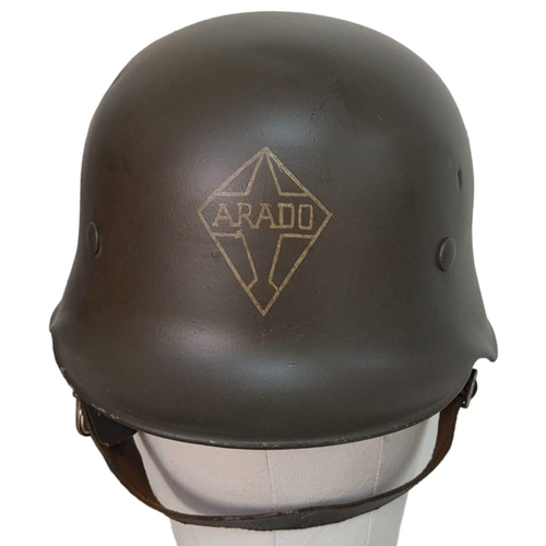 218 - 3rd Reich Lightweight Fire Helmet used by the German Aircraft Factory Arado Flugzeugwerke, whose fac... 