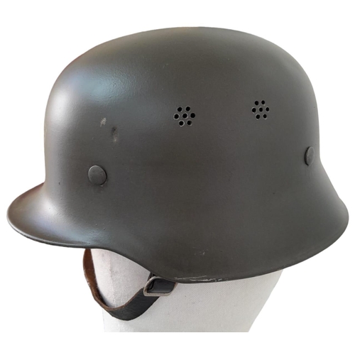 218 - 3rd Reich Lightweight Fire Helmet used by the German Aircraft Factory Arado Flugzeugwerke, whose fac... 