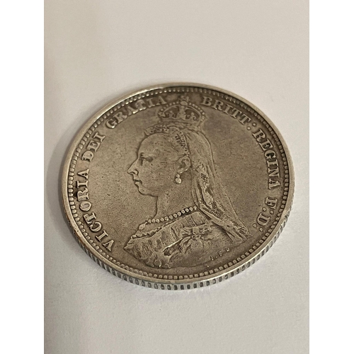 292 - 1887 SILVER SHILLING in extra fine/brilliant condition. From the Queen Victoria Golden Jubilee minta... 