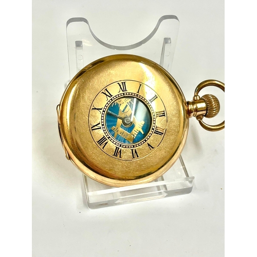 941 - Vintage Masonic half hunter pocket watch ( working )