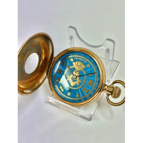 941 - Vintage Masonic half hunter pocket watch ( working )