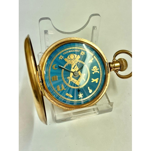 941 - Vintage Masonic half hunter pocket watch ( working )