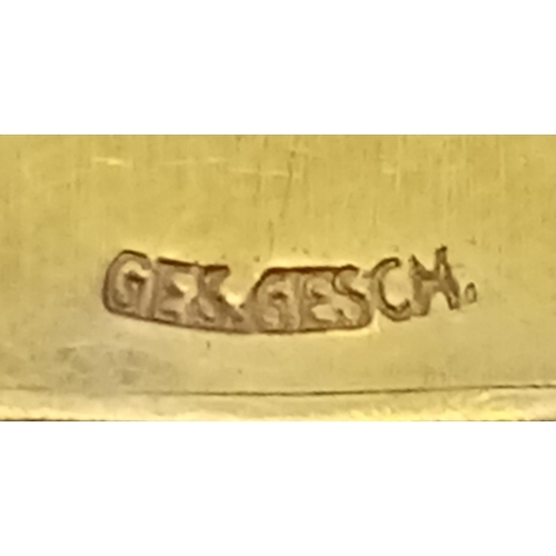 1029 - 3rd Reich Brass Match Box Holder with NSDAP logo. Marked Ges. Gesch.