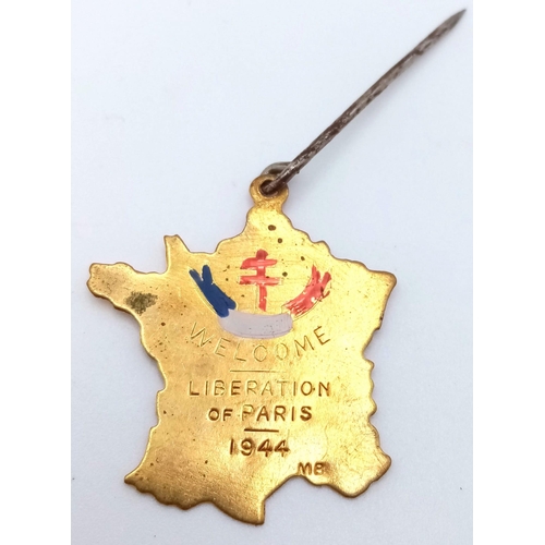 1129 - 3 x WW2 French Liberation Pins, given to all those who had taken part. Badge 1 - Free French, Badge ... 