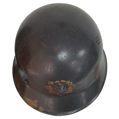 357 - WW2 Czech M30 Helmet used by the German RLB (Air Raid Warden) Apart form the re-cycling element, It ... 