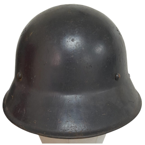 357 - WW2 Czech M30 Helmet used by the German RLB (Air Raid Warden) Apart form the re-cycling element, It ... 