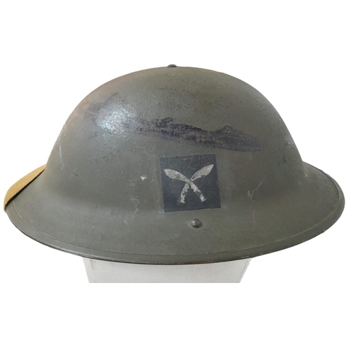 364 - WW2 1943 Dated British Mk II Helmet, with insignia of the Gurkha Brigade. The makers stamp RO & CO c... 