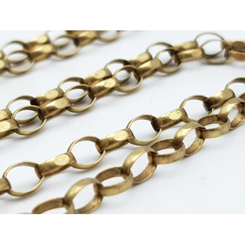 477 - A 50cms 9K GOLD BELCHER CHAIN .   9.6gms