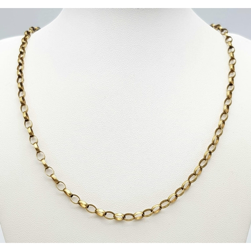 477 - A 50cms 9K GOLD BELCHER CHAIN .   9.6gms