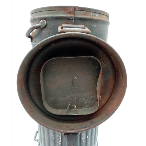 602 - WW2 German Medics Gas Mask Canister with the soldier’s name on the bottom. Medics would often use ad... 