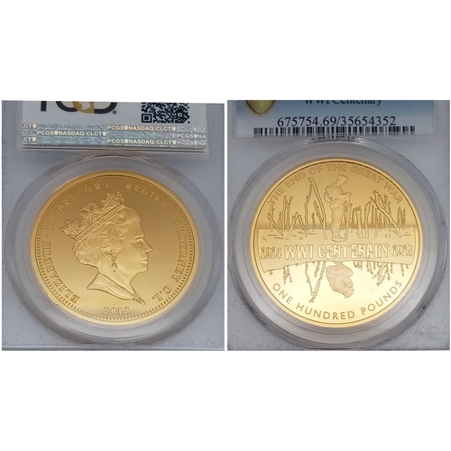 187 - A Limited Edition Reflective Soldier 1oz Fine Gold (.999) Proof Coin. This 2018 (One Hundred Pound) ... 