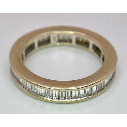 249 - 18K YELLOW GOLD (TESTED AS) DIAMOND FULL ETERNITY RING - 1.25CT CHANNEL SET DIAMONDS APPROX - 5G TOT... 