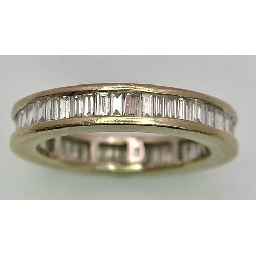 249 - 18K YELLOW GOLD (TESTED AS) DIAMOND FULL ETERNITY RING - 1.25CT CHANNEL SET DIAMONDS APPROX - 5G TOT... 