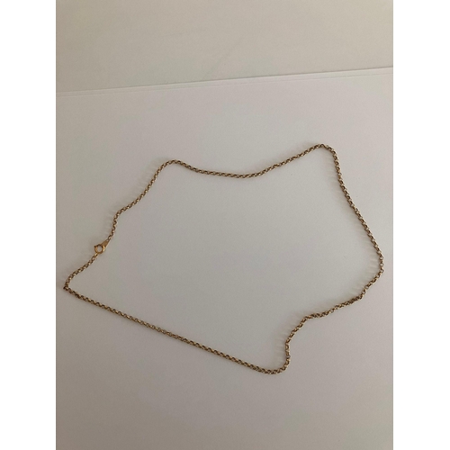 601 - 18 carat YELLOW GOLD SLIM BELCHER LINK NECKLACE. 3.4 grams. 48 cm.