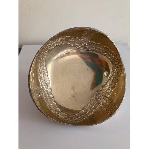 650 - Middle Eastern SILVER BONBON DISH. Beautifully decorated. 138 grams.