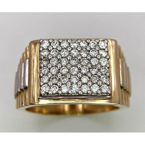 68 - A 9K WHITE AND YELLOW GOLD STONE SET PAVE SETTING RING 10.1G SIZE Z

SC 4055