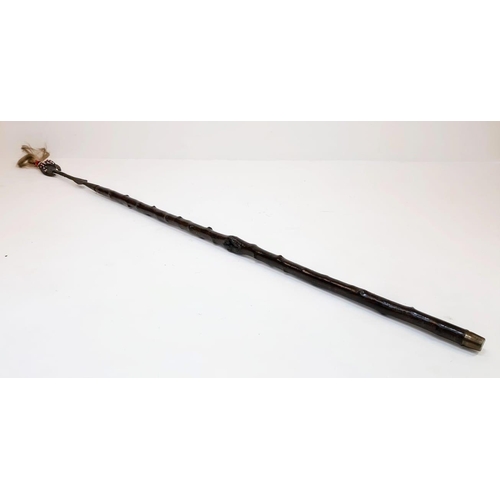 488 - An Antique 19th Century Zulu Assegai/Throwing Spear with Real Hair Beaded Point Cover. Possibly a Se... 