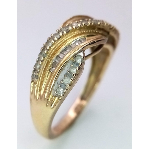 226 - A 14K GOLD DIAMOND RING WITH .25ct DIAMOND .   2.8gms   size L