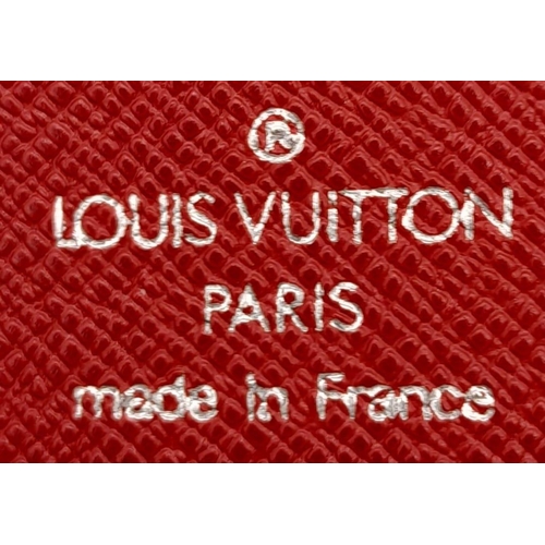 367 - A Louis Vuitton Castillan Red Epi Leather French Purse Wallet. Epi Leather Exterior with the LV logo... 