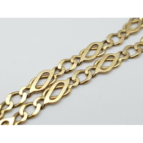 816 - A 9K Yellow Gold Intricate Flat-Link Bracelet. 18cm. 3.1g weight.