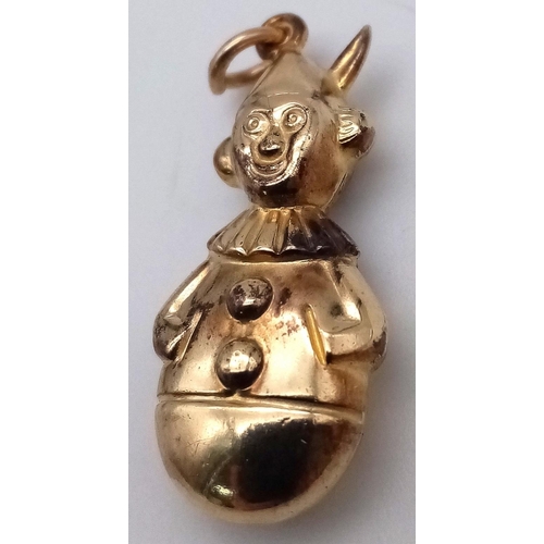 888 - A 9K GOLD CLOWN CHARM .  1.6gms