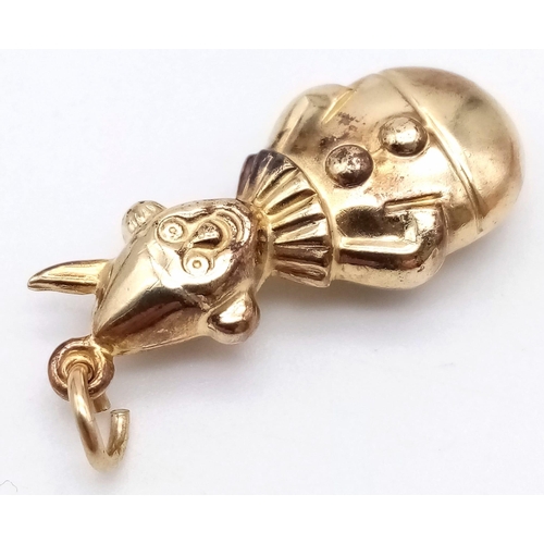 888 - A 9K GOLD CLOWN CHARM .  1.6gms