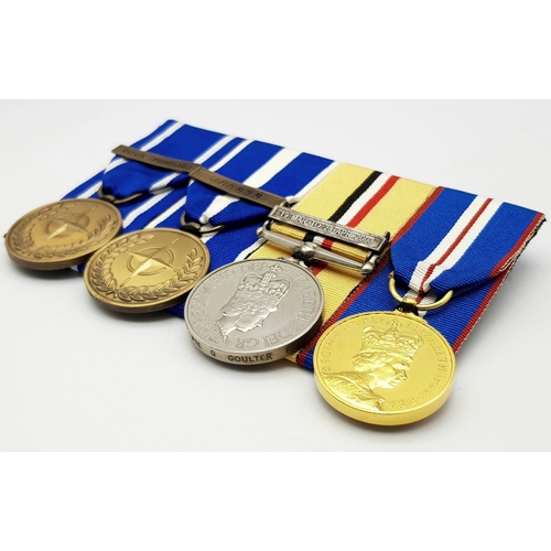 381 - A modern group of four medals to the Royal Logistic Corps. Consisting of:
NATO medal with clasp ‘For... 