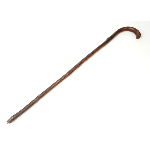 481 - An Antique Wood and Steel Sword Stick. Very Early Example. 93cm Length