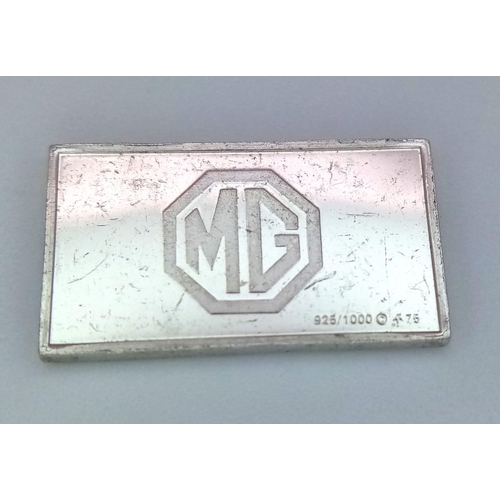 782 - 2 X STERLING SILVER AND ENAMEL MG CAR LOGO MANUFACTURER PLAQUES, MADE IN UNITED KINGDOM ENGLAND, WEI... 