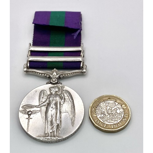 521 - General Service Medal 1918 with two clasps: ‘Kurdistan’ and ‘Iraq’, named to: 3174 Sepoy Bishan Sing... 