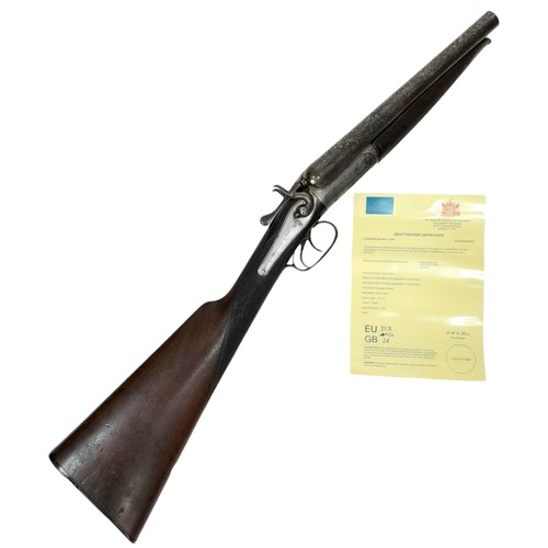 501 - A Deactivated Antique Double Barrelled Sawn Off Shotgun. This British H. Clarke and Sons, Side by Si... 