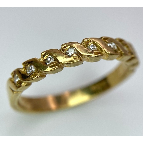 639 - A 9K YELLOW GOLD DIAMOND SET BAND RING 2G SIZE L

A/S 1024