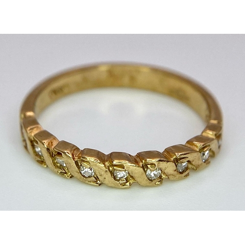 639 - A 9K YELLOW GOLD DIAMOND SET BAND RING 2G SIZE L

A/S 1024