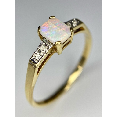 719 - A 9K YELLOW GOLD VINTAGE DIAMOND & OPAL SET RING 1.4G SIZE O

SC 4057